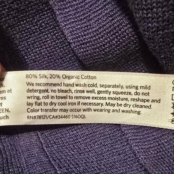 Eileen Fisher Blue Open Front Minimalist Cardigan Sz S - Picture 7 of 7